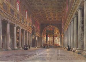 The Interior Of The Basilica Of Santa Maria Maggiore, Rome by Ludwig Passini