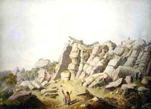 Figures at Brimham Crags by Thomas Daniell