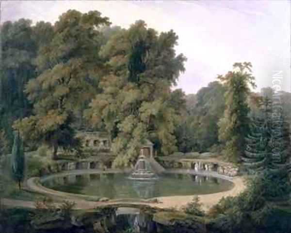 Temple Fountain and Cave in Sezincote Park - view 1