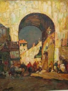 Figures By An Arch