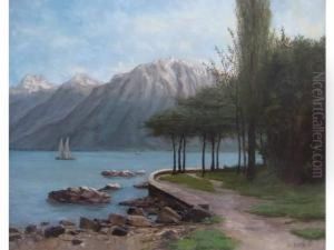 Vue Du Lac De Geneve by Cherubino Pata