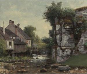 The Mill At Hauteville, Near Vevey by Cherubino Pata