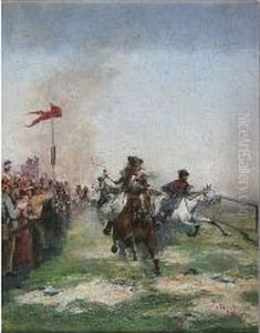 A Horse Race - Nearing The Finishing Line by Laszlo Pataky