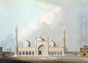 The Jummah Musjed Delhi by Thomas Daniell
