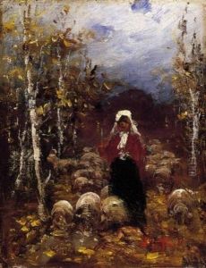 Among Birch Trees by Laszlo Pataky