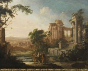 Paysage Avec Le Christ Et Les Pelerins D'emmaus