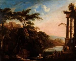 Paesaggio Con Rovine E Viandanti by Pierre-Antoine Patel