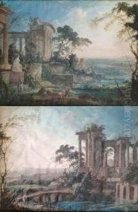 Paris - Paris - Paire De Paysages... by Pierre-Antoine Patel