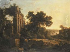 An Italianate Landscape by Pierre-Antoine Patel