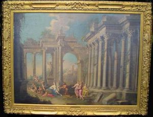 Figures Amongst Classical Ruins by Pierre-Antoine Patel