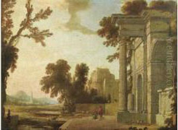 Landscape With Herdsmen And Herd Near A Ruin. After 1653. - view 1