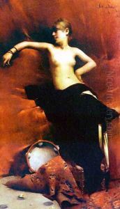Dançarina oriental em repouso (Oriental Dancer Resting) by Charles Edmond Deux