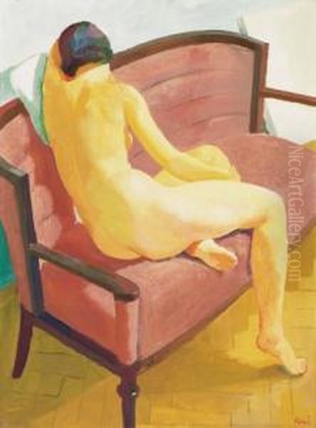 Model In A Studio With Canvases Leaning Against The Wall In Thebackground - view 1