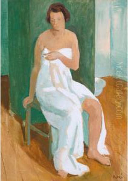 Nude Cloaked In A White Cloth - view 1