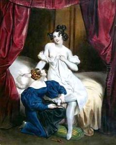 Le Lever de la Coquette by Eugene Francois Marie Joseph Deveria