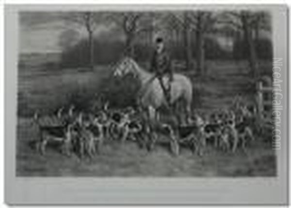 And Cecilcutler, Lord Willoughby De Broke And The Warwickshire Hounds,monochrome Print - view 1