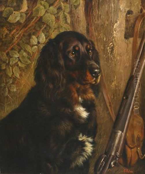 Gordon Setter With Leaning Gun - view 1