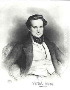 Portrait of Victor Hugo 1802-66 by Eugene Francois Marie Joseph Deveria