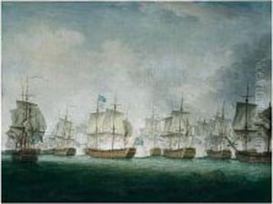 The Battle Of Doggerbank, 5th August 1781 by Richard Paton