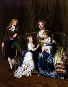 Portrait Of A Family In An Interior by Henri Pierre Danloux