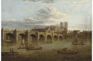 Old Westminster Bridge, With The Abbey Beyond