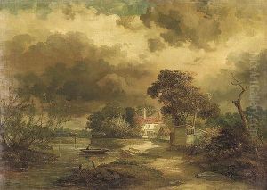 479. Attributed To Sir John Dean Paul , "crossing The River", Oil On Canvas by Paul, John Dean