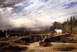 Trent Lock on the Grantham Canal near Nottingham by Henry Thomas Dawson
