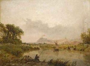 Nottingham from the Trent by Henry Thomas Dawson