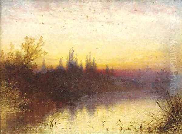 Sunset on the Thames, near Windsor - view 1