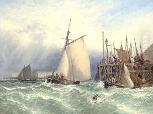 Choppy waters off the entrance to Portsmouth harbour by Henry Thomas Dawson