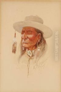 Indian Portrait-1905 by Edgar Samuel Paxson