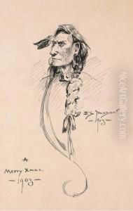 Portrait Of An Indian by Edgar Samuel Paxson