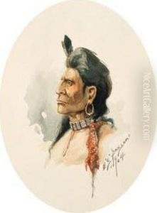 Portrait Of A Sho-sho-ne by Edgar Samuel Paxson