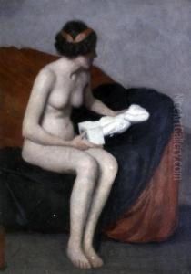 Nude With Sculpture by William Macgregor Paxton