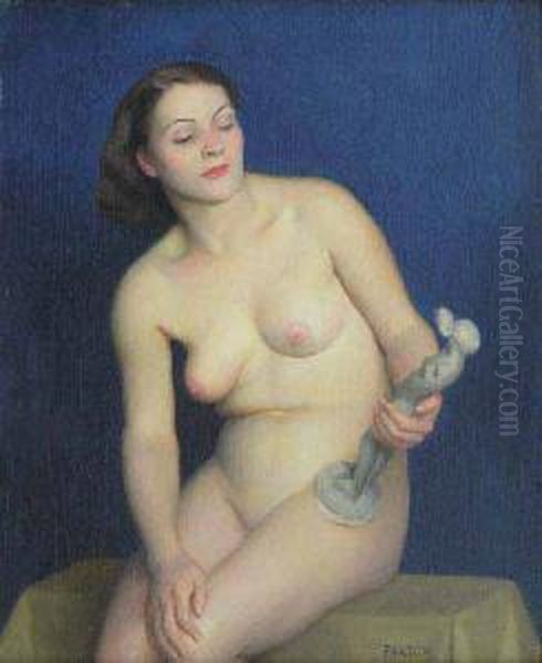 Seated Nude With Sculpture - view 1