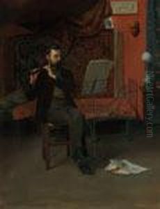 ''the Flute Player'' by William Macgregor Paxton