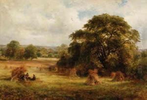 Family At Rest In The Hay Stacks by David Payne