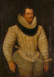 A Three-quarter Length Portrait Of Robert Dudley, Earl Of Leicester" by Robert Peake