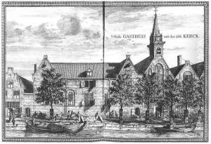 View of the Oude Gasthuis Old Hospital of Delft 1667-80 by Coenraet Decker
