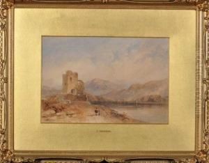 A Ruined Gateway On The Shore Of A Lake by Cornelius Pearson