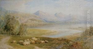 Fishermen On The Banks Of A Lake by Cornelius Pearson