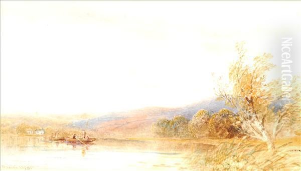 Figues In A Boaton A Lake - view 1