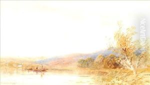 Figues In A Boaton A Lake Figues In A Boaton A Lake
