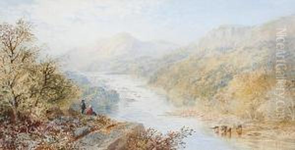 Figures Overlooking A River Valley - view 1