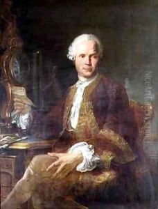 Portrait of a gentleman in a claret coloured coat by Joseph Siffrein Duplessis