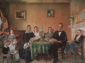 Reverend John Atwood and his Family 1845 by Henry F. Darby