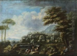 Paysage Alpin Avec Des Arbres by Bartolomeo Pedon