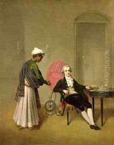 Portrait of a Gentleman possibly William Hickey and an Indian Servant by Arthur William Devis