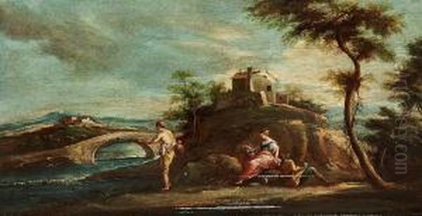 Ascribed To: Figures In A River Landscape - view 1
