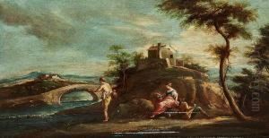 Ascribed To: Figures In A River Landscape Ascribed To: Figures In A River Landscape